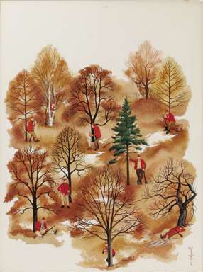 ARNOLD C. HOLEYWELL - FIELD & STREAM CVR ORIG ART 1951