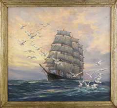 ANTON OTTO FISCHER - "SAILING INTO THE SUNSET"