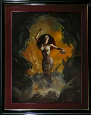 BORIS VALLEJO - PYTHONESS ORIG PAINTED ART MYTHOLOGY