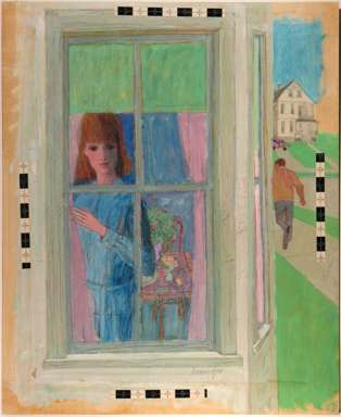 LORRAINE FOX - WOMAN AT WINDOW PAINTING ORIGINAL ART