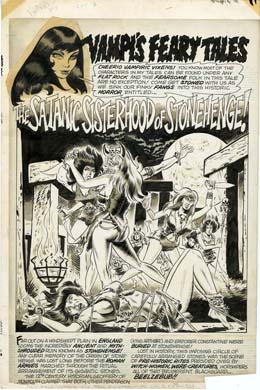 TOM SUTTON - Orig INSIDE FRONT COVER Art VAMPIRELLA #5 