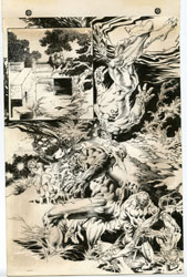 RUDY NEBRES - EERIE #129 - 2 PAGES ORIG ART MONSTERS!