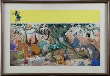DISNEY MAGAZINE JUNGLE BOOK COVER ORIG ART MOWGLI BALOO