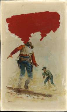MAT ENYEL - WESTERN PAPERBACK COVER ORIG ART L'AMOUR