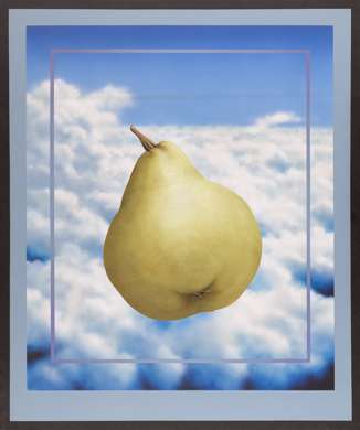 CHARLEY BROWN - "FRAMED PEAR AND CLOUDS" Acrylic