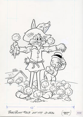BUGS BUNNY #203 ORIG COVER ART (1978) SCARECROW BUGS