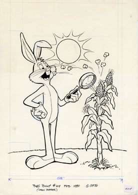 BUGS BUNNY #219 ORIG COVER ART (1980) POPCORN!