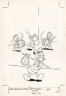 DISNEY'S COMICS & STORIES #444 ORIG CVR ART DONALD DUCK