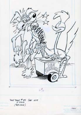 BEEP BEEP ROAD RUNNER #85 ORIG COVER ART 1977 ICE CREAM