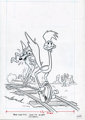 BEEP! BEEP!  ROAD RUNNER #95 ORIG COVER ART W.E. COYOTE
