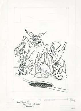 BEEP BEEP ROAD RUNNER #77 COVER ORIG ART 1979 COYOTE