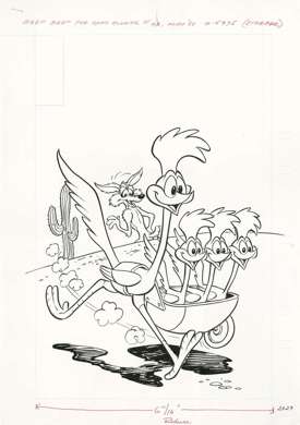 BEEP! BEEP! THE ROAD RUNNER #90 ORIGINAL COVER ART 1980