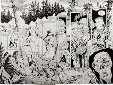DAN/DAVE DAY - DEAD WORLD 2-pg SREAD ORIG ART ZOMBIES