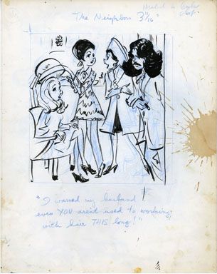 GEORGE CLARK - NEIGHBORS CARTOON PANEL 1967 ORIG ART
