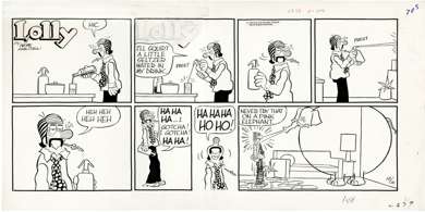 PETE HANSEN - LOLLY SUNDAY 12-16-73 ORIGINAL ART