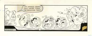 GEORGE GATELY - HAPLESS HARRY DAILY ORIG ART 2-4-65