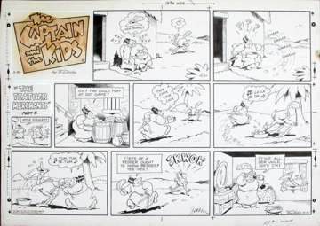 JOHN DIRKS - CAPTAIN & THE KIDS SUNDAY 3-31-74 ORIG ART