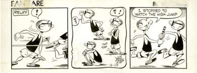 WALT DITZEN - FAN FARE DAILY STRIP ORIG ART 4-28-73
