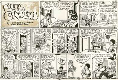 CHARLIE PLUMB - ELLA CINDERS SUNDAY ORIG ART  2-1-48