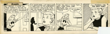 GILL FOX - JEANIE DAILY STRIP ORIG ART 2-17-53 JOBS
