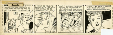 GILL FOX - JEANIE DAILY STRIP ORIG ART 2-21-53 MOTHER