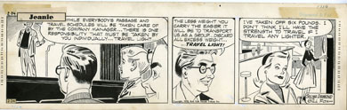 GILL FOX - JEANIE COMIC STRIP DAILY ORIG ART 2-24-53