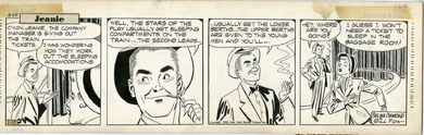 GILL FOX - JEANIE COMIC STRIP DAILY ORIG ART 2-25-53