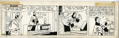 GILL FOX - JEANIE COMIC STRIP DAILY ORIG ART 2-28-53