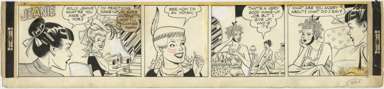 GILL FOX - JEANIE DAILY STRIP ORIG ART 1952 MAKEUP GIRL