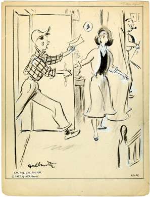 WILLIAM GALBRAITH Orig SIDE GLANCES Panel Art 4-9-1957
