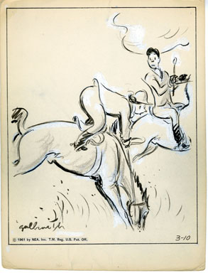 GALBRAITH - SIDE GLANCES DAILY ORIG ART - POLO RIDING