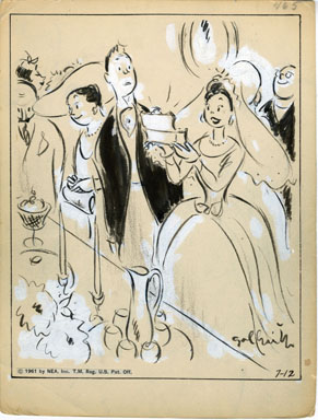 GALBRAITH - SIDE GLANCES DAILY ORIG ART - WEDDING BRIDE