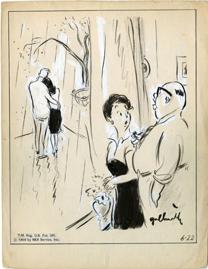 W.G. CRAWFORD -SIDE GLANCES DAILY ORIG ART - YOUNG LOVE