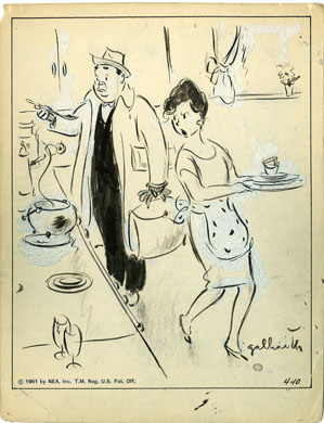 W.G. CRAWFORD -SIDE GLANCES DAILY ORIG ART - DINNER