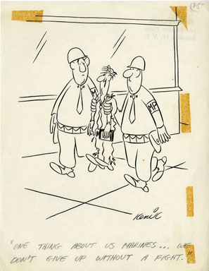 ART KENIK - PANEL CARTOON ORIG ART - MARINES