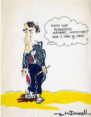 McDONNELL - MURDER MYSTERY COLOR SKETCH/GAG ORIG ART