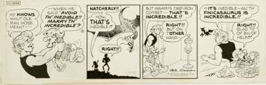 AL CAPP - LI'L ABNER DAILY ORIG ART 11-67  FINICASAURUS