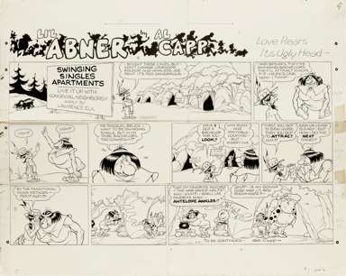 AL CAPP STUDIOS - LI'L ABNER SUNDAY ORIG ART 4-21-74
