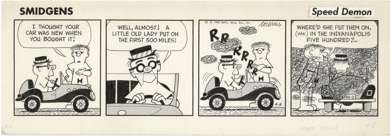 BOB CORDRAY - SMIDGENS DAILY ORIGINAL ART 4-8-68 CAR