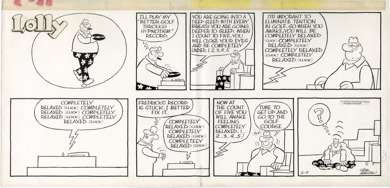 PETE HANSEN - LOLLY SUNDAY STRIP 2-9-75 ORIGINAL ART