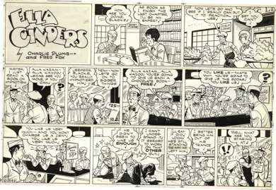 CHARLIE PLUMB - ELLA CINDERS SUNDAY ORIG ART 10-23-49