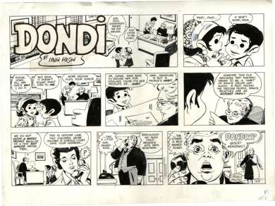 IRWIN HASEN - DONDI SUNDAY STRIP ORIGINAL ART 2-9-75