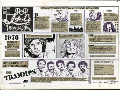 STAN DRAKE - POP IDOLS SUNDAY ORIG ART 6-24-79 TRAVOLTA