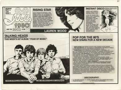 STAN DRAKE - POP IDOLS SUNDAY ART 1-13-80 TALKING HEADS