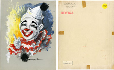 EULALIE BANKS - HAPPY CLOWN PAINTING ORIGINAL ART