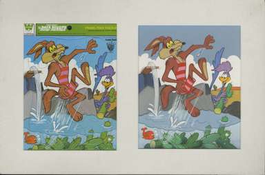 ROAD RUNNER / WILE E. COYOTE PUZZLE ORIGINAL ART (1977)