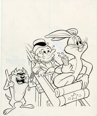GOLDEN COMICS DIGEST #47 Orig COVER Art (1975) BUGS TAZ