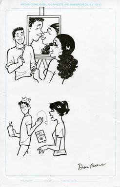DAN PARENT - ARCHIE & THE GANG #5 ORIG ART BigEthel Jug