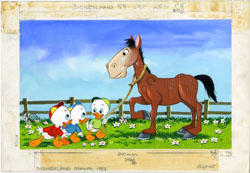 DISNEYLAND ANNUAL 1983 PAGE 45 ORIG ART DUCK NEPHEWS