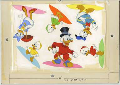 DONALD DUCK & FAMILY PUNCH-OUT/STANDEE ORIG ART SCROOGE